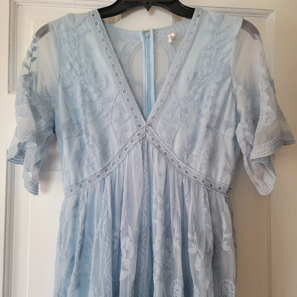 Pinkblush Light Blue Lace Maternity Dress